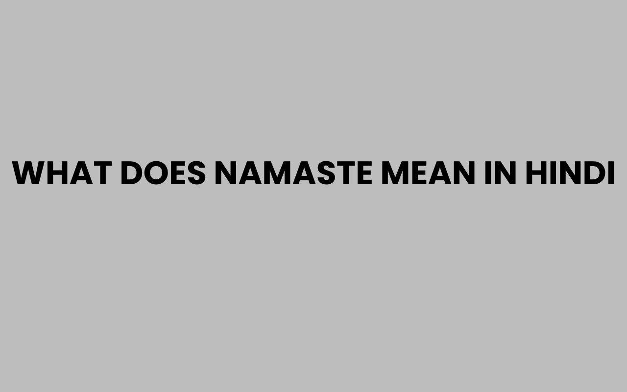 what does namaste mean in hindi