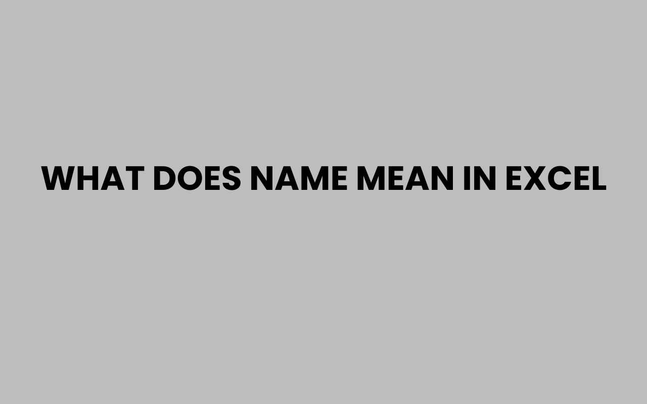 what does name mean in