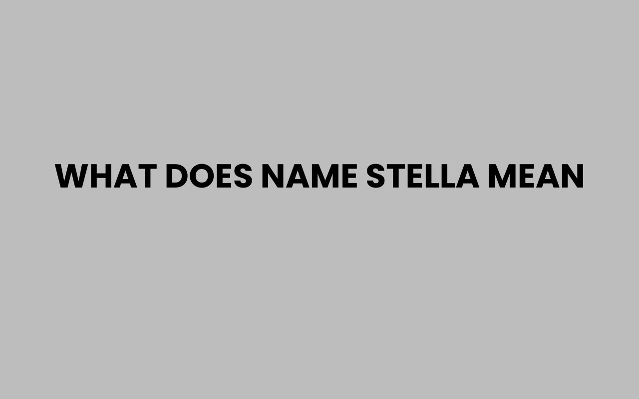 what does name stella mean