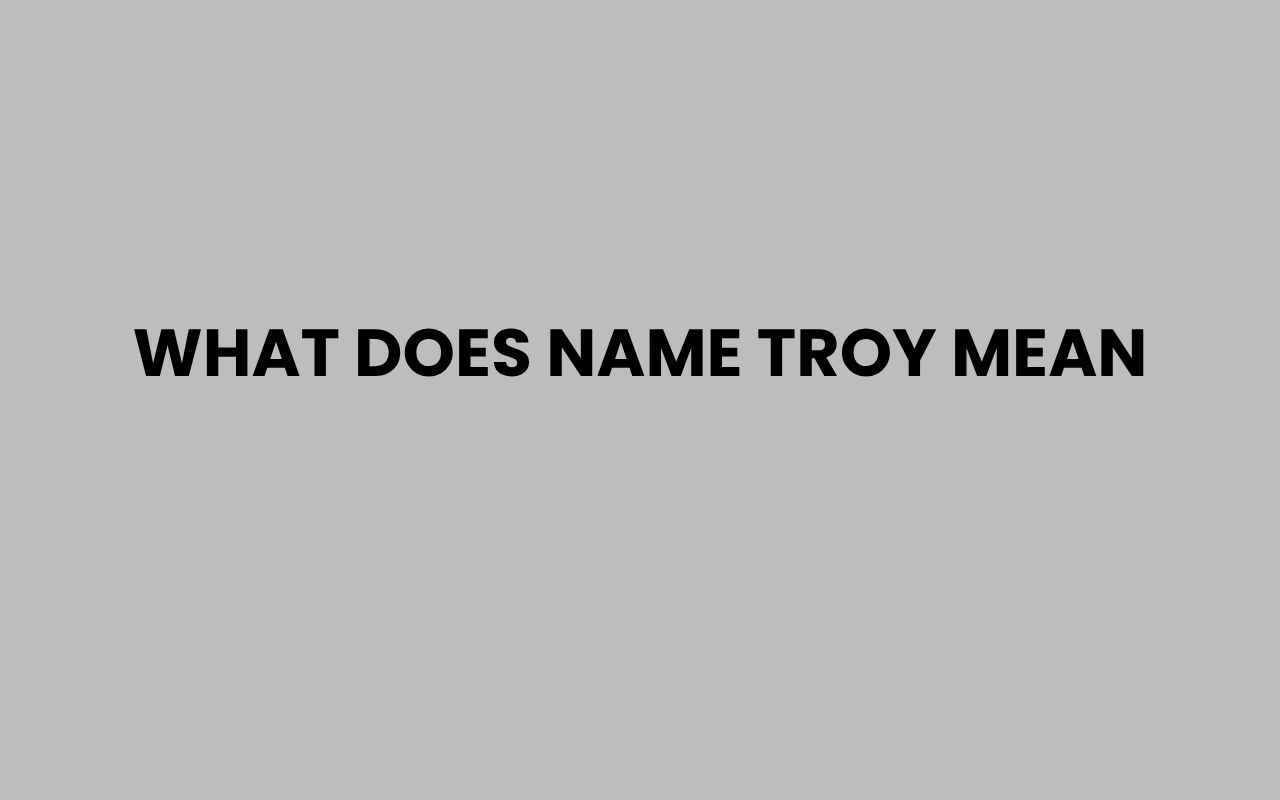 what does name troy mean
