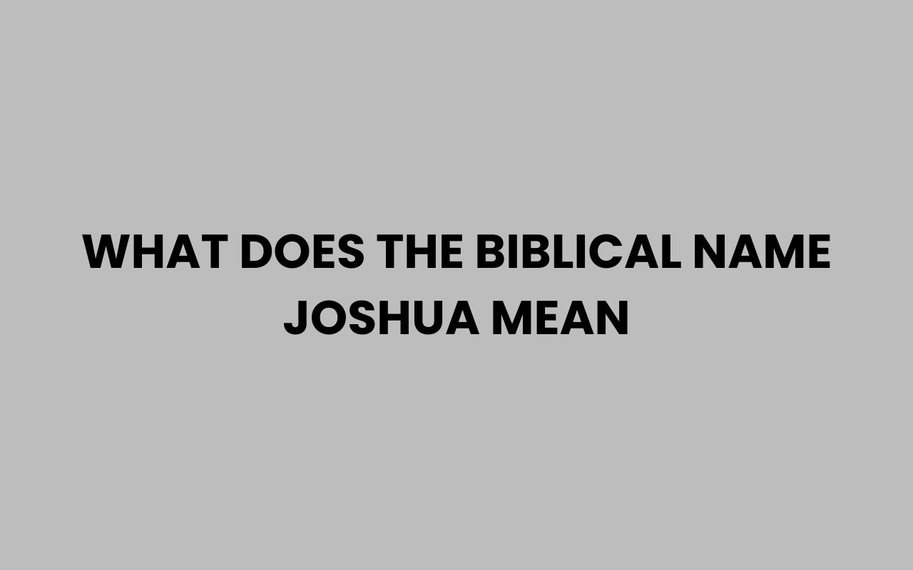 what does the biblical name joshua mean