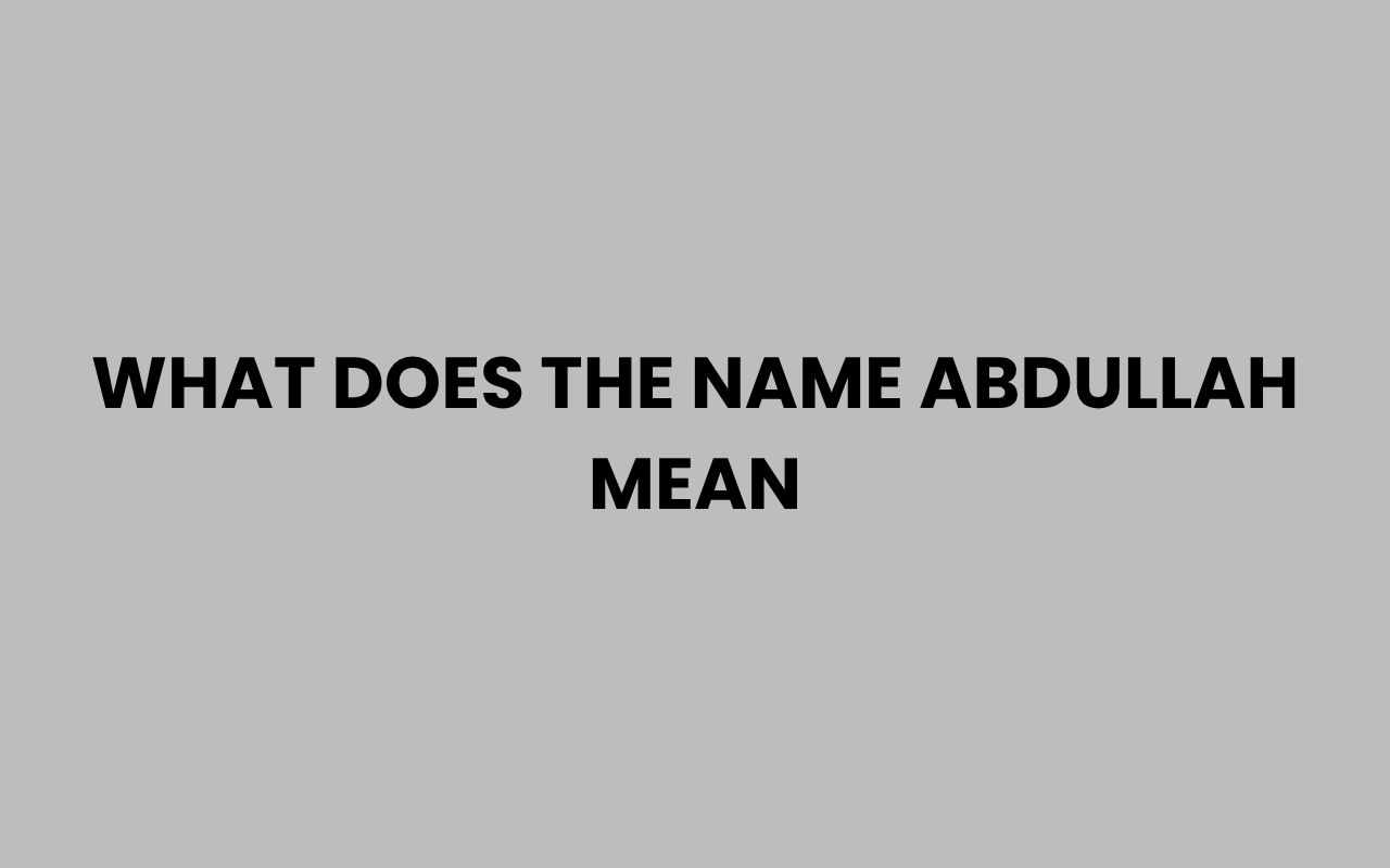 what does the name abdullah mean