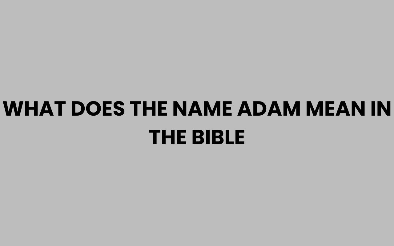 what does the name adam mean in the bible