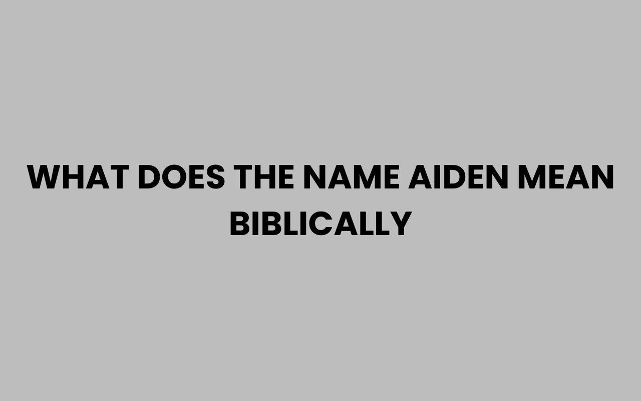 what does the name aiden mean biblically