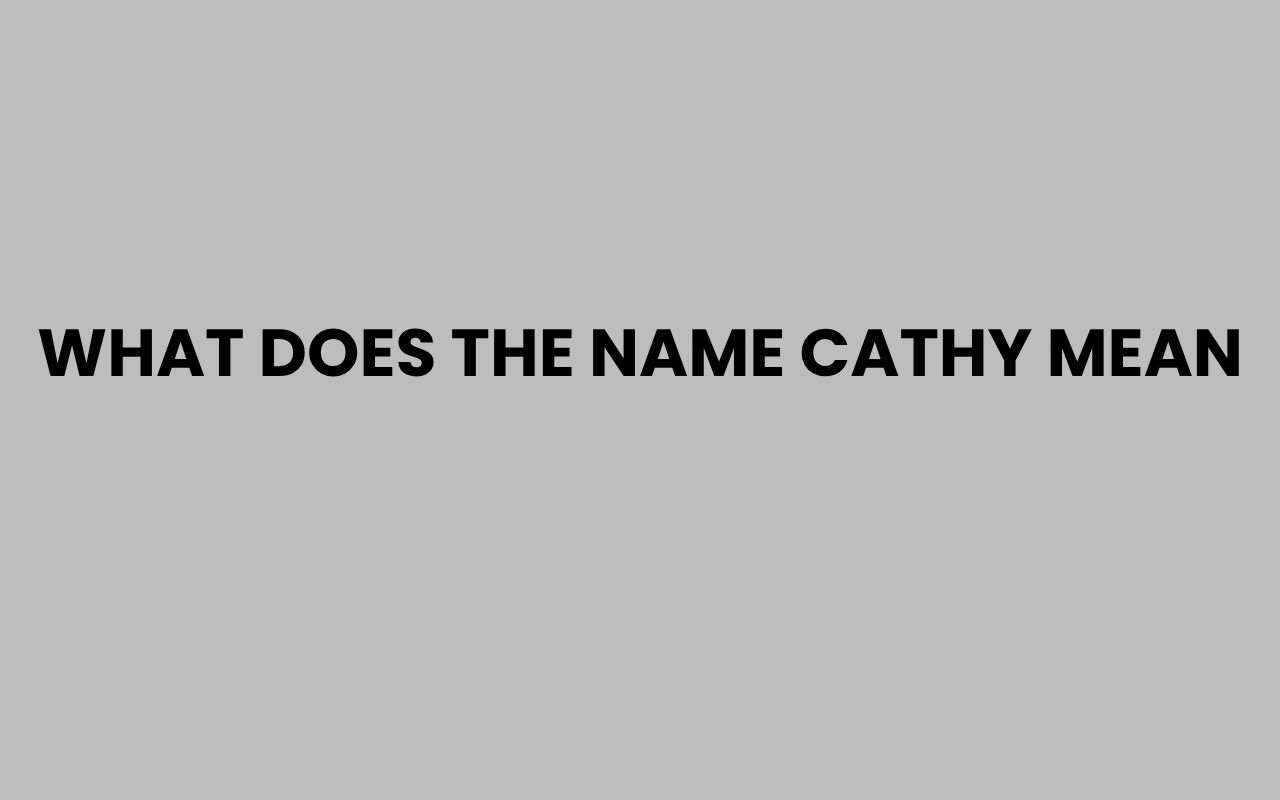 what does the name cathy mean