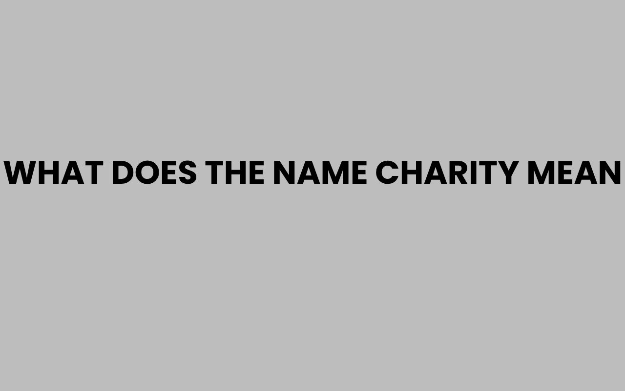 what does the name charity mean