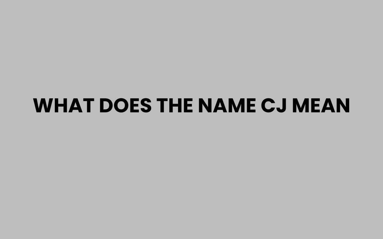 what does the name cj mean