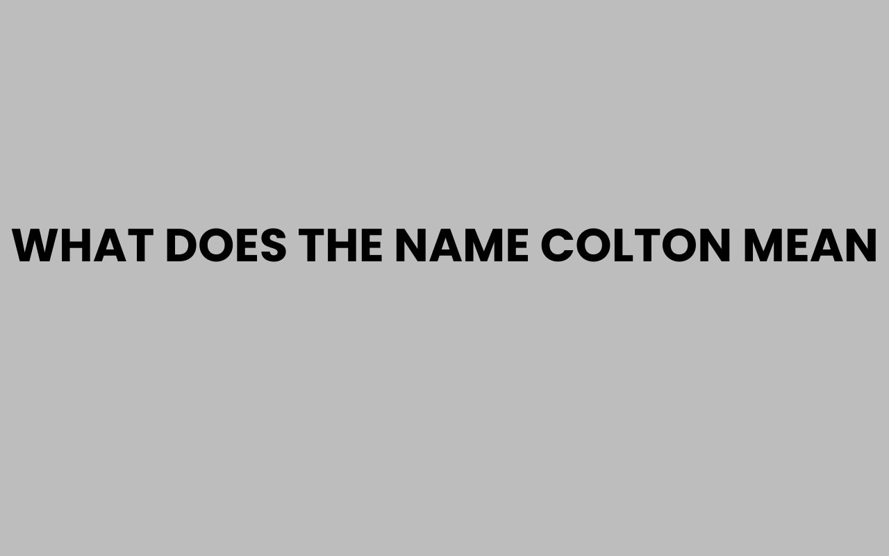 what does the name colton mean