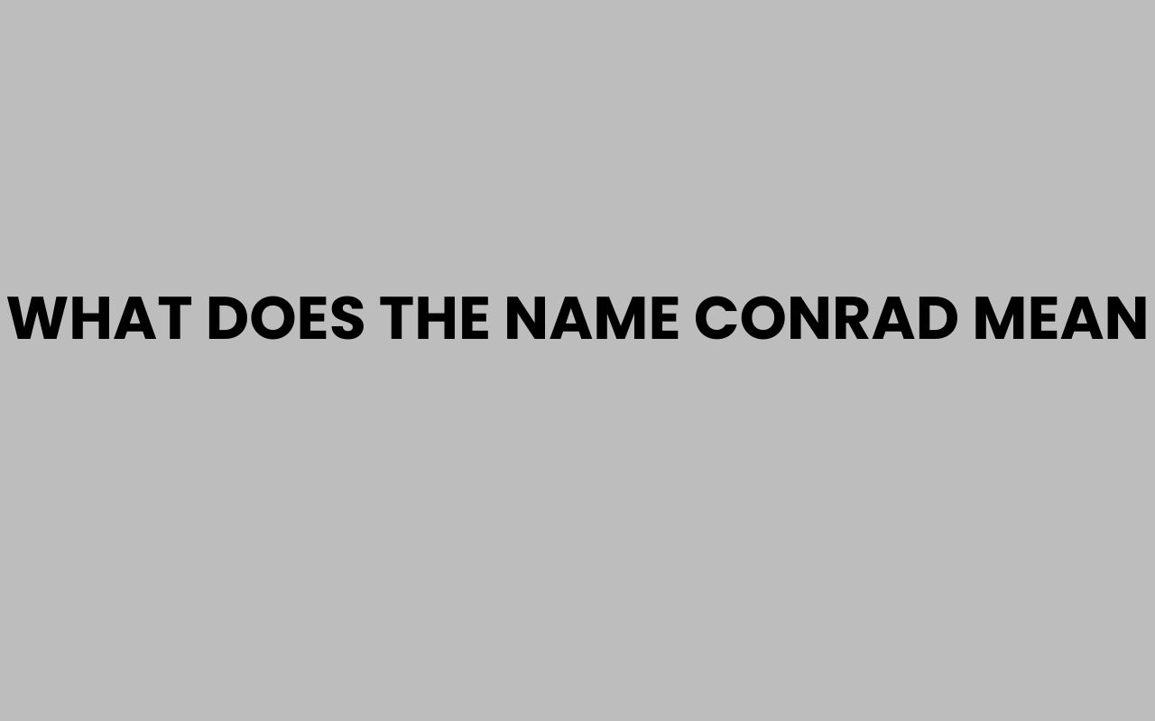what does the name conrad mean