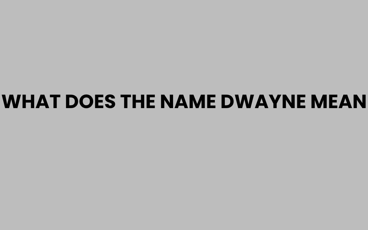 what does the name dwayne mean