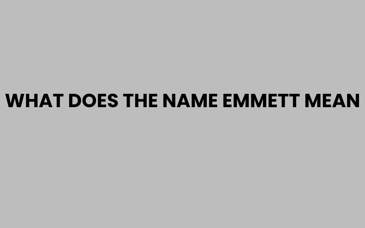 what does the name emmett mean