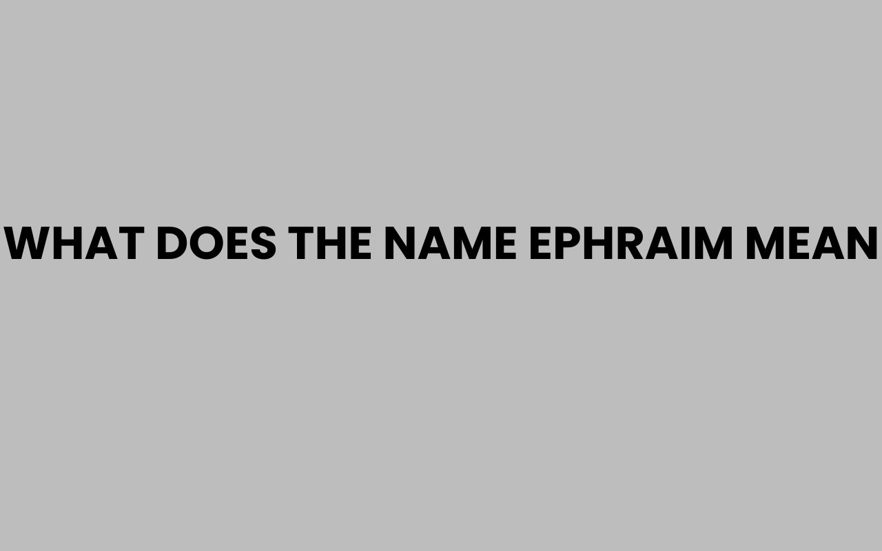 what does the name ephraim mean