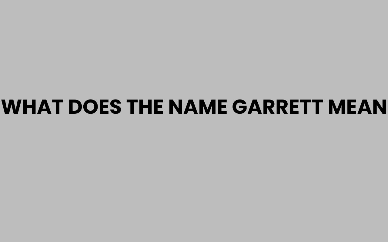 what does the name garrett mean