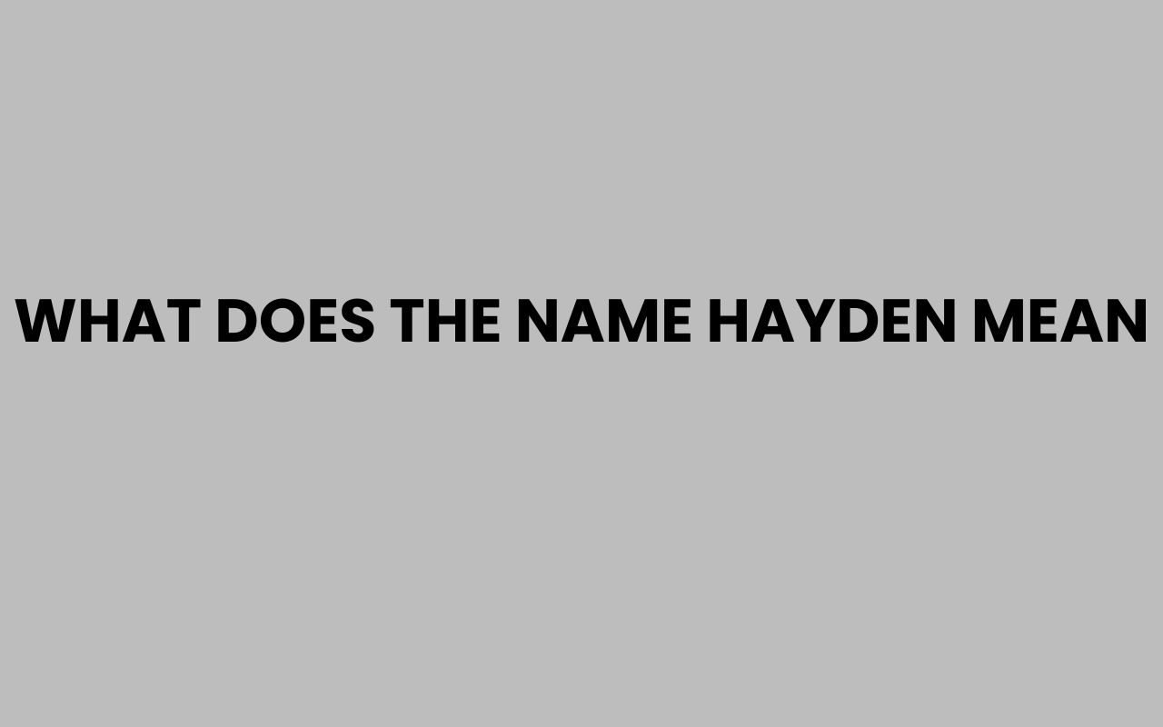 what does the name hayden mean