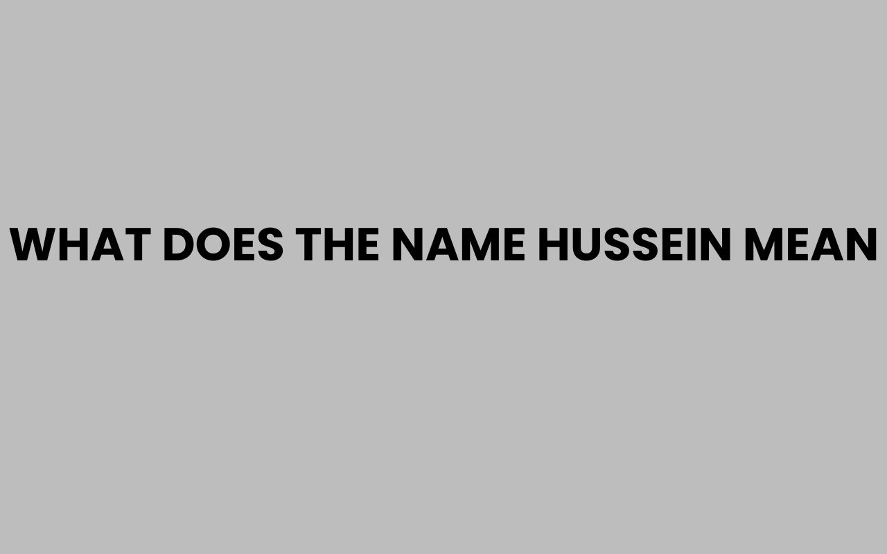 what does the name hussein mean