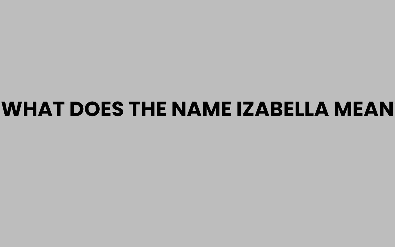 what does the name izabella mean