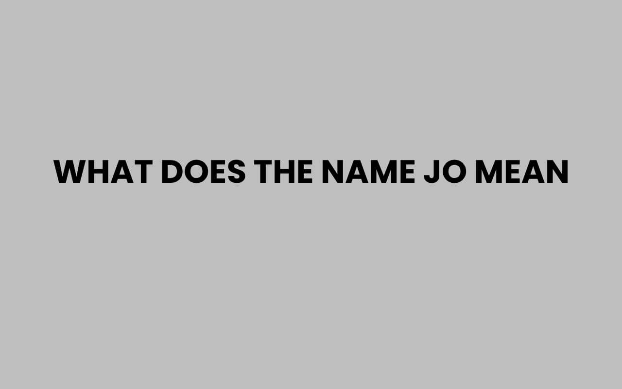 what does the name jo mean