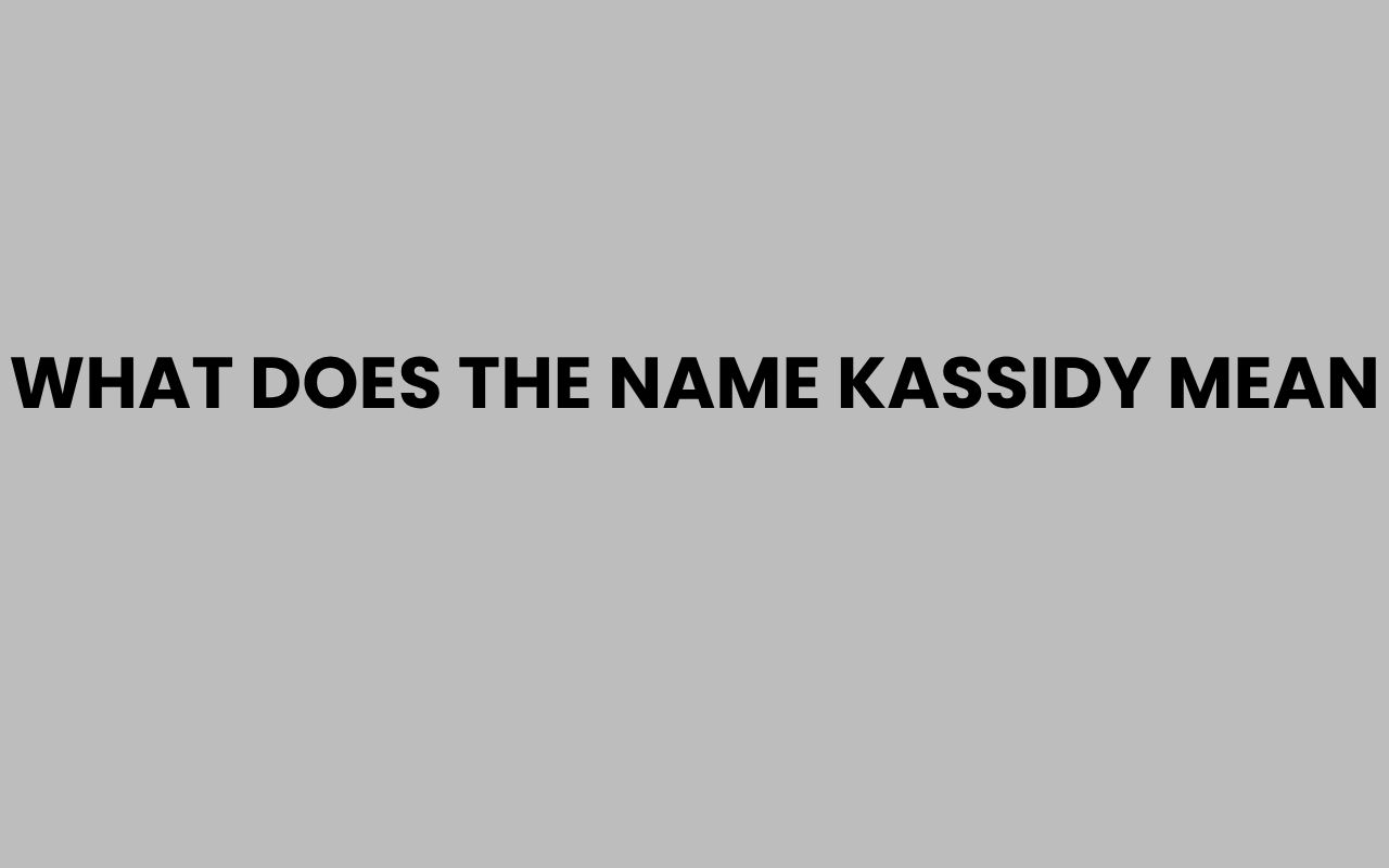 what does the name kassidy mean
