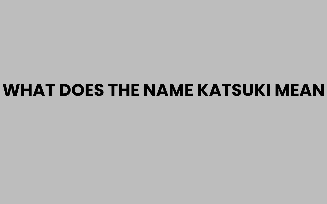 what does the name katsuki mean