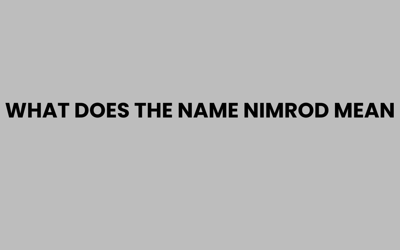what does the name nimrod mean
