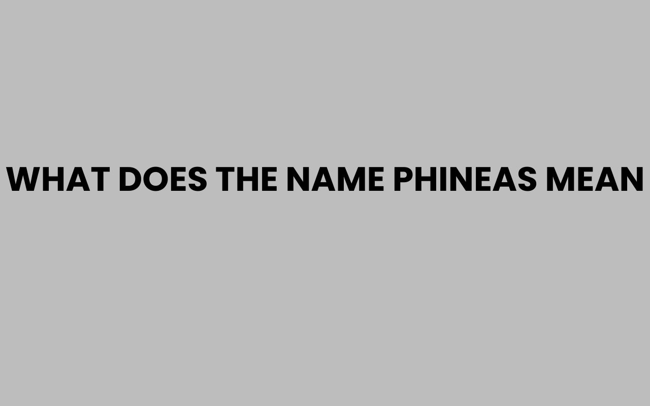 what does the name phineas mean