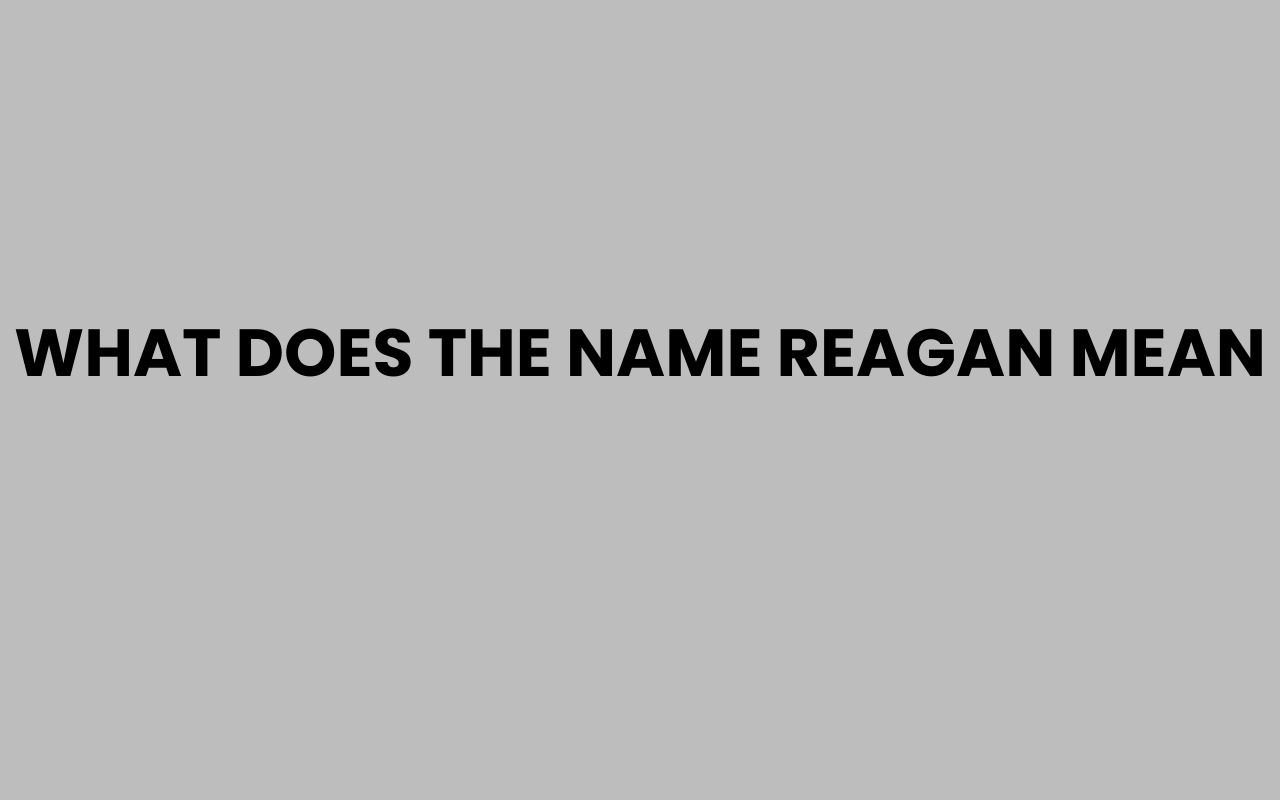 what does the name reagan mean