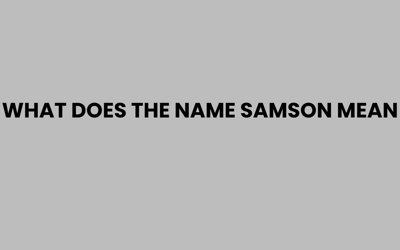 what does the name samson mean