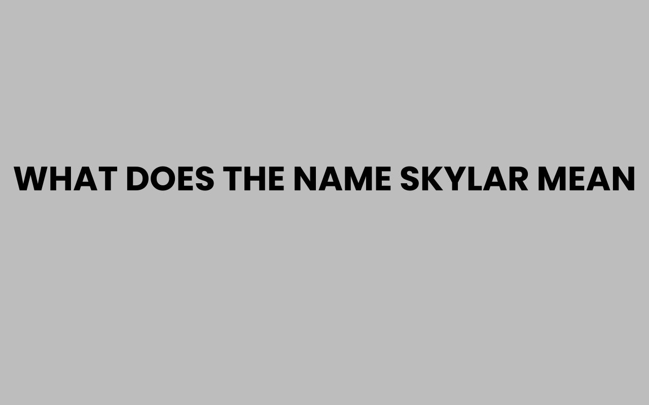 what does the name skylar mean