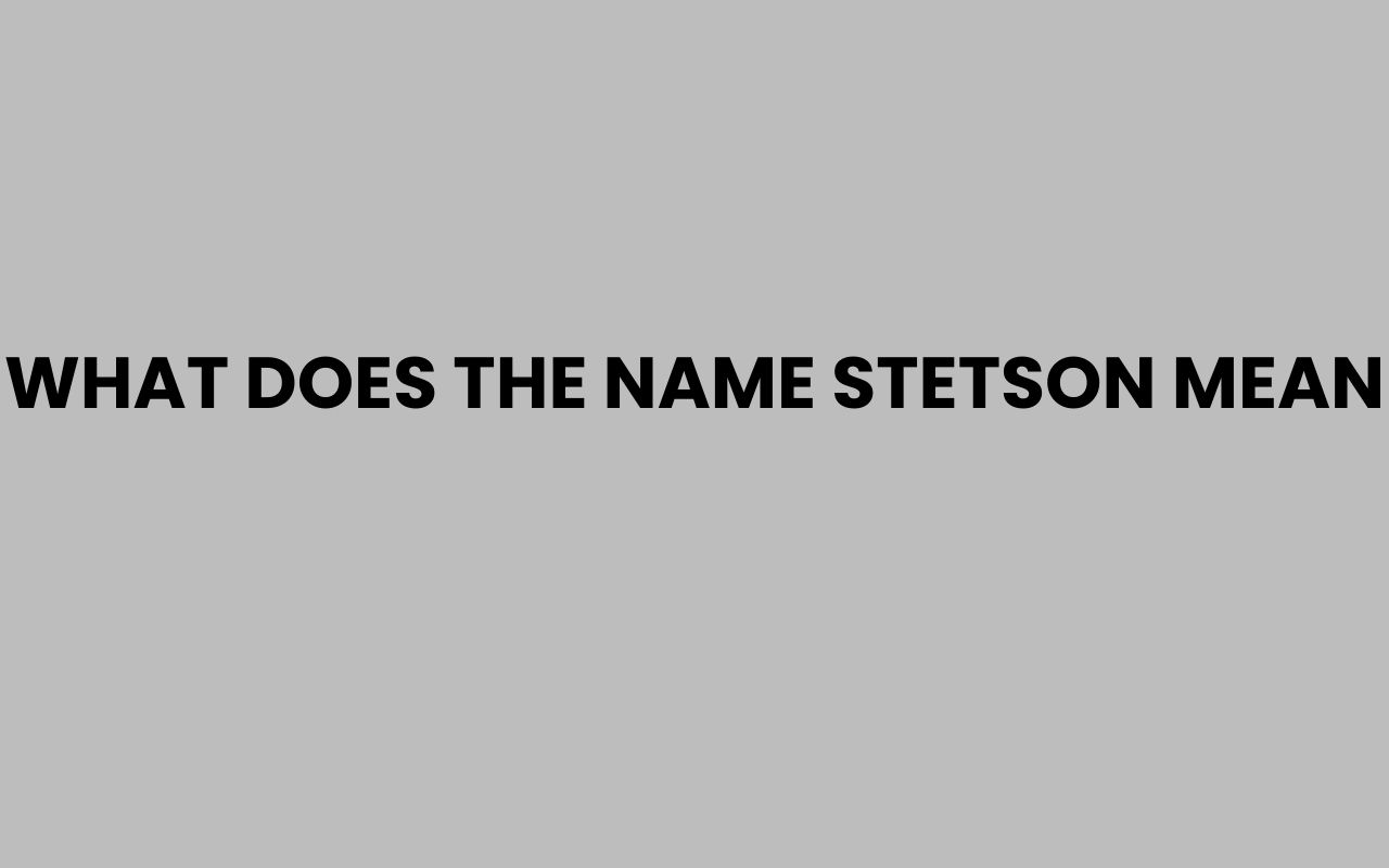 what does the name stetson mean