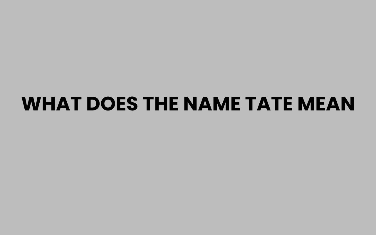 what does the name tate mean