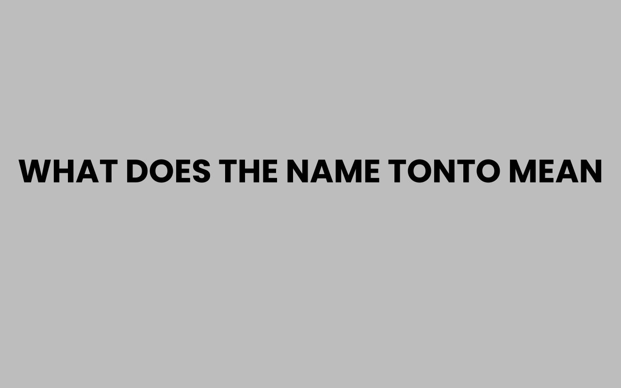 what does the name tonto mean