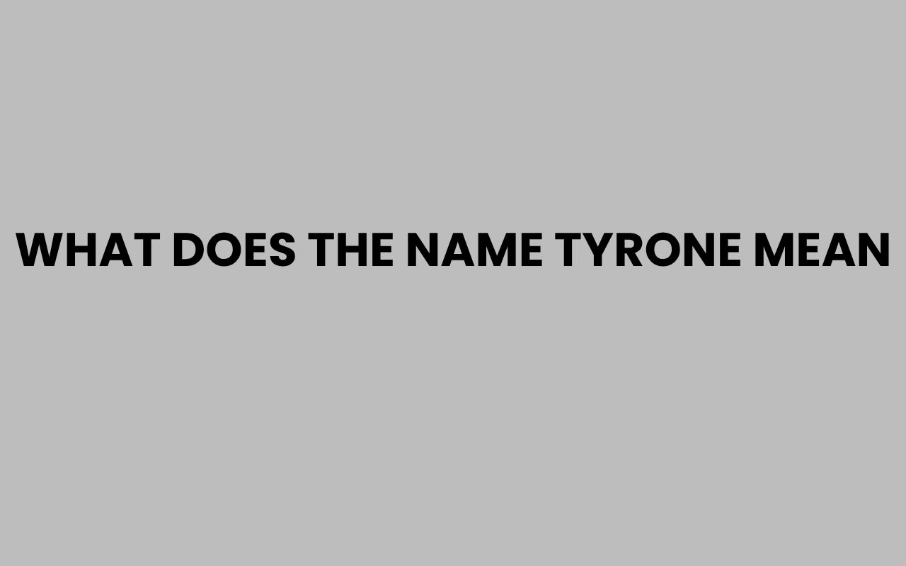what does the name tyrone mean