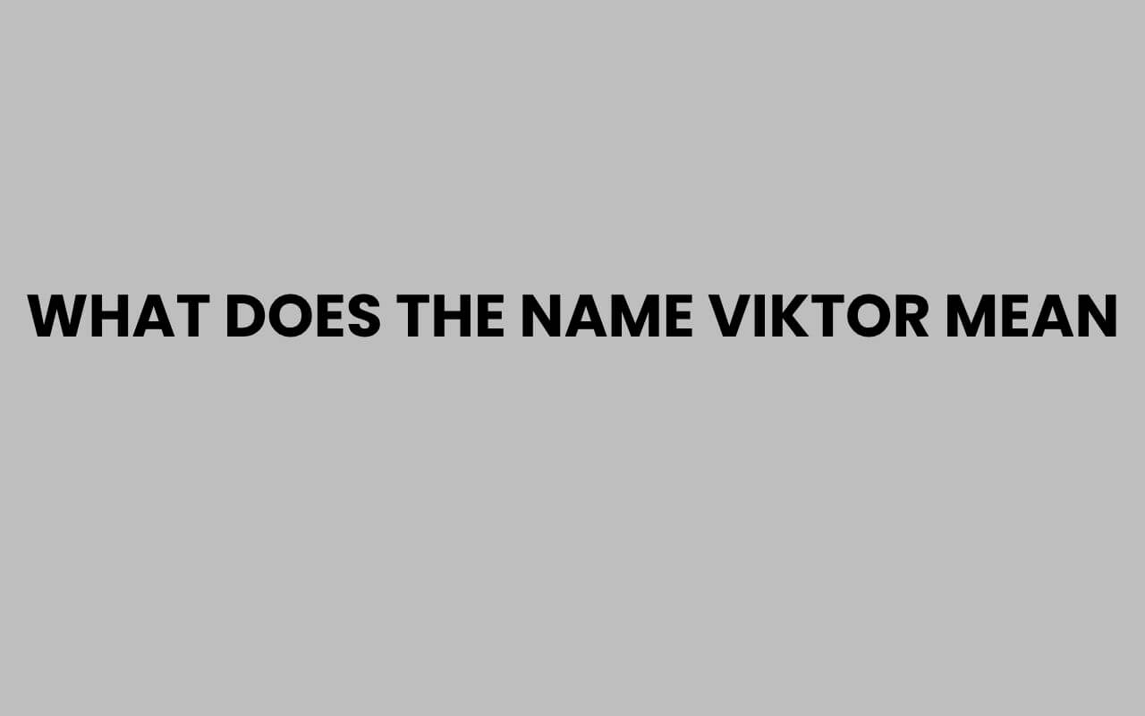 what does the name viktor mean