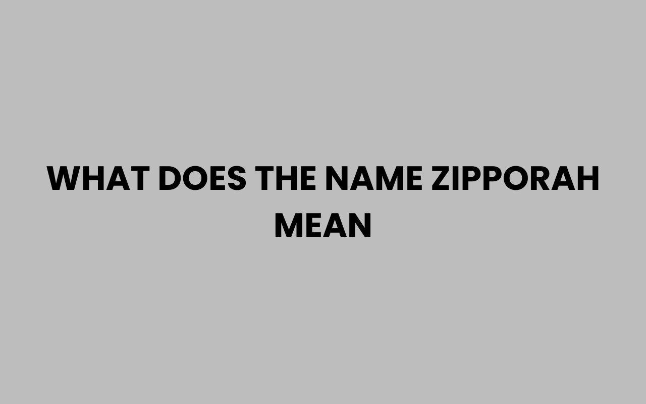 what does the name zipporah mean