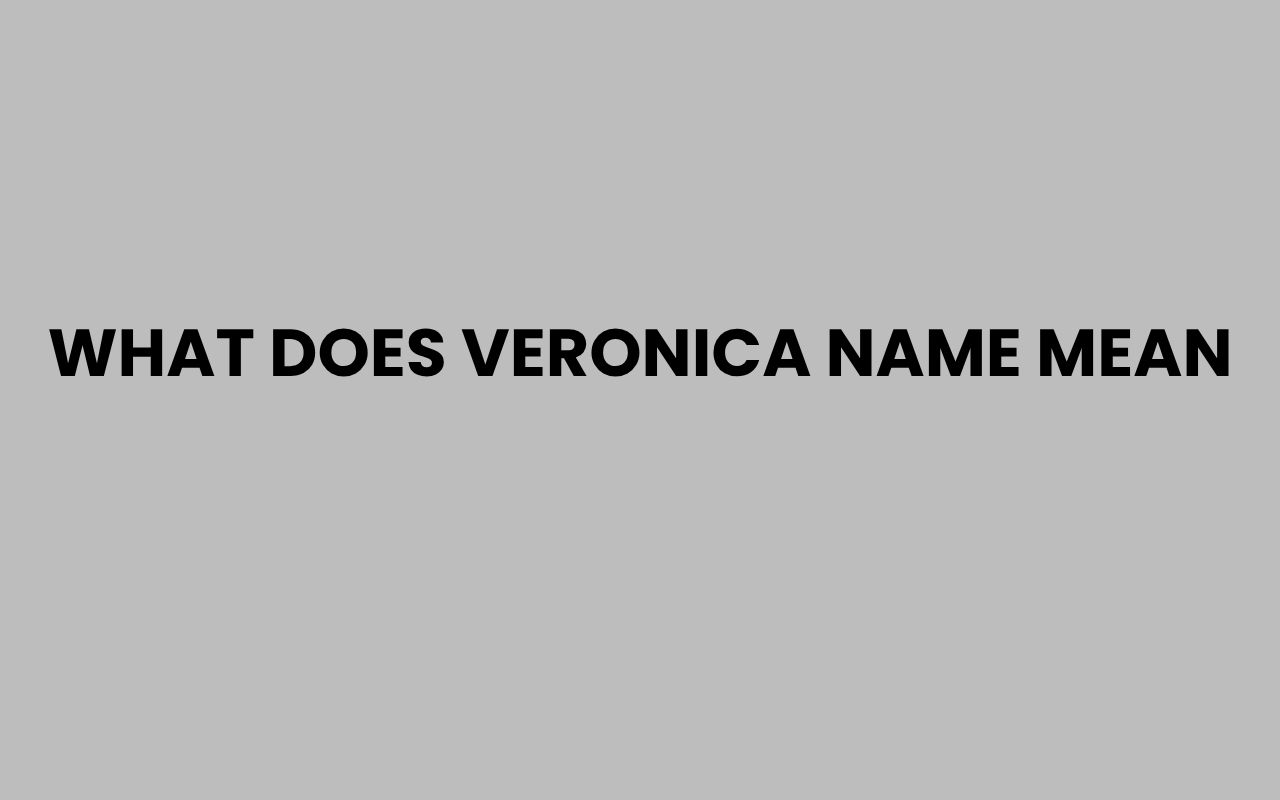 what does veronica name mean