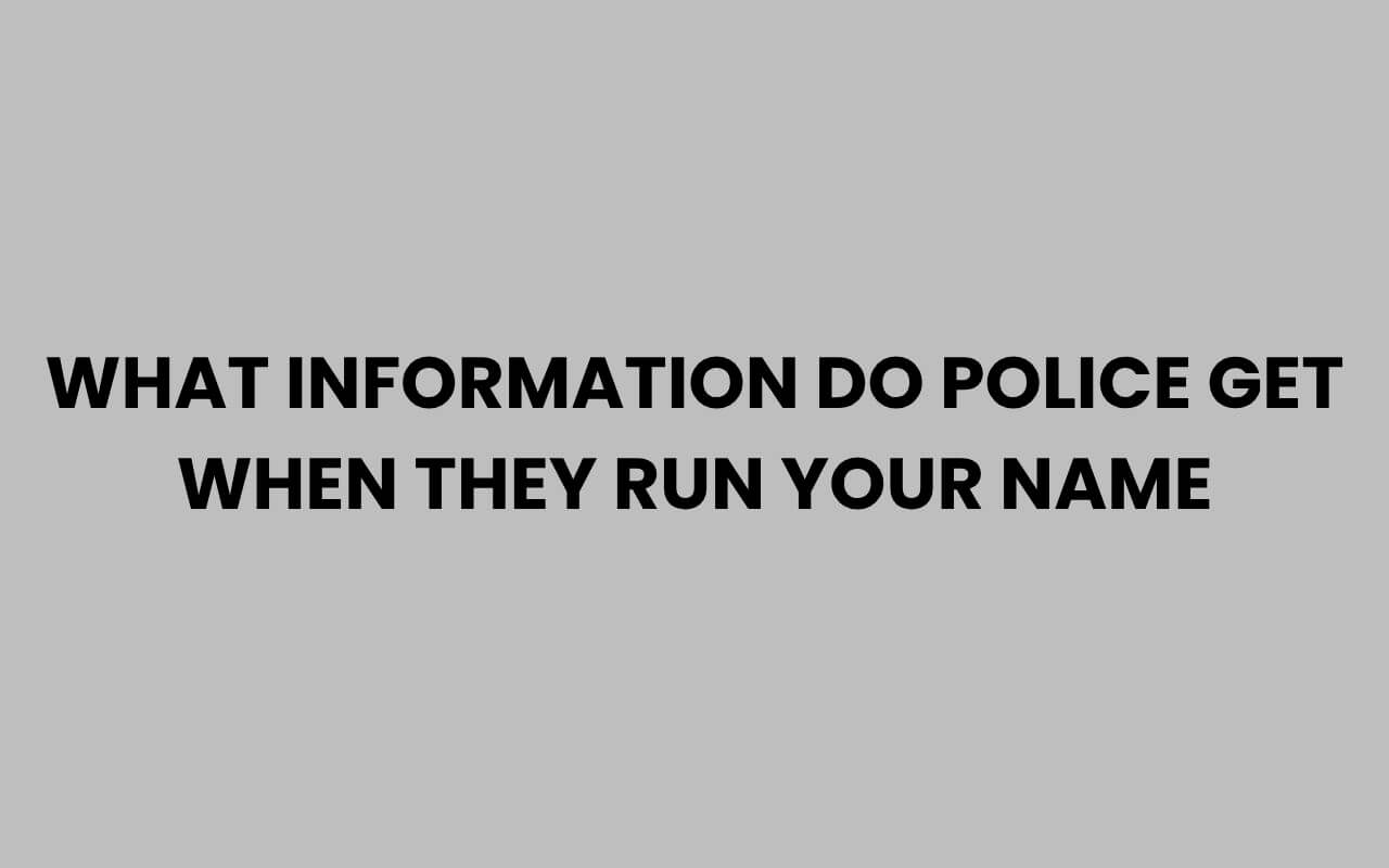 what information do police get when they run your name