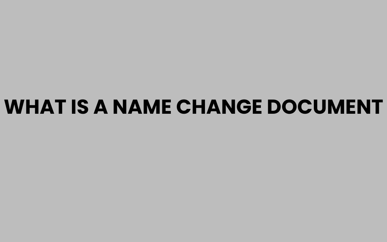 what is a name change document