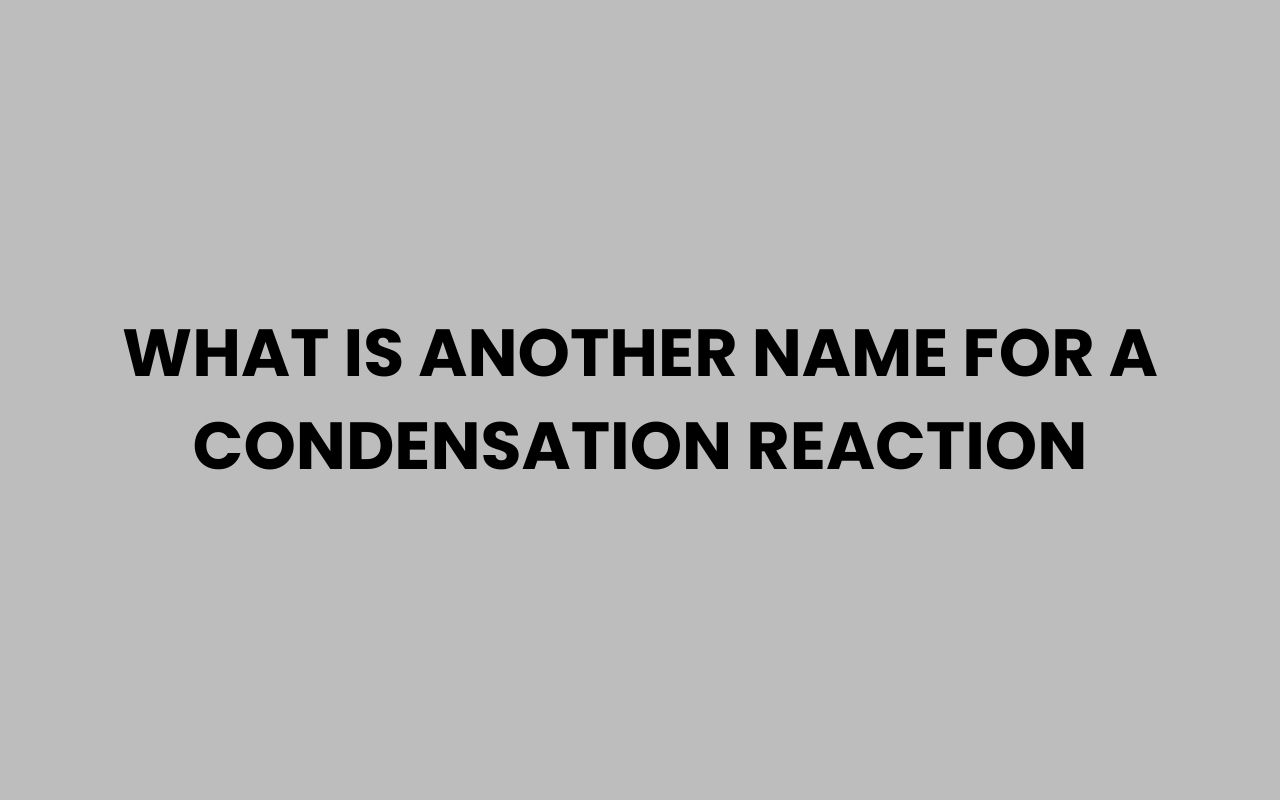 what is another name for a condensation reaction