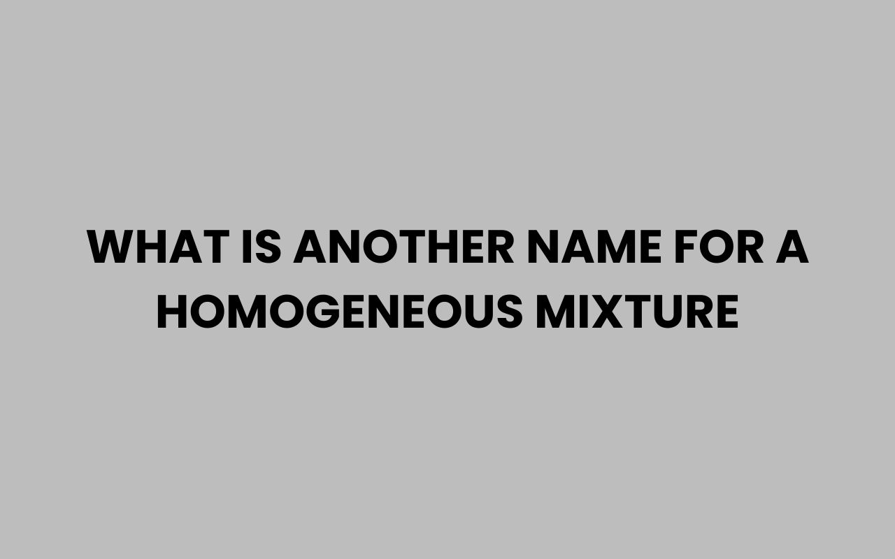what is another name for a homogeneous