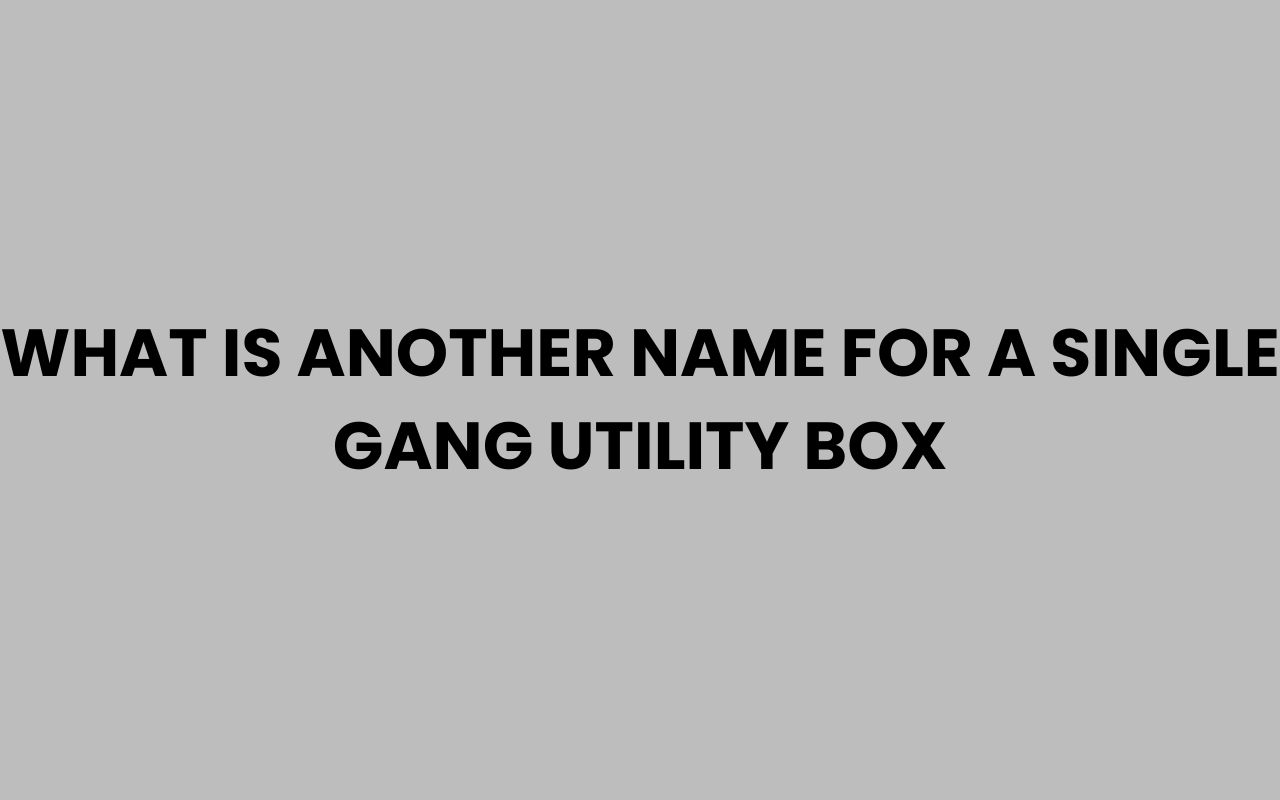 what is another name for a single gang utility