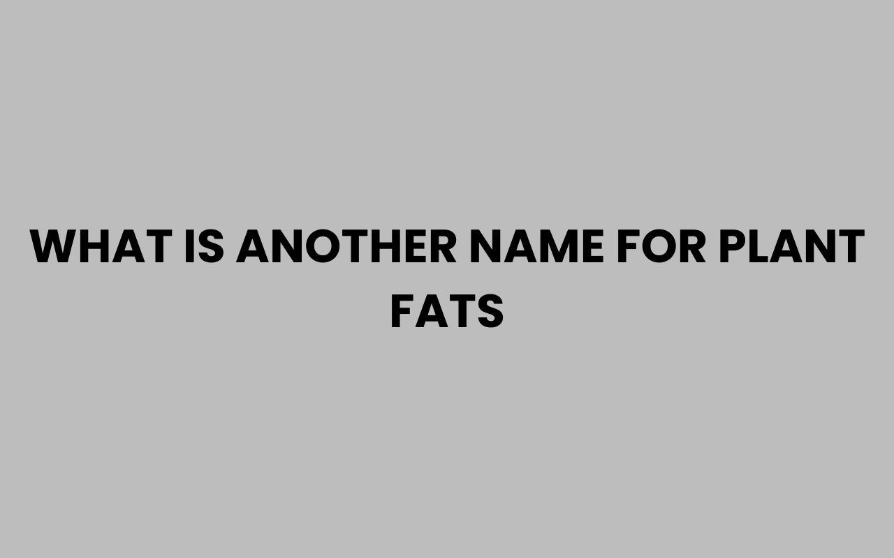 what is another name for plant fats
