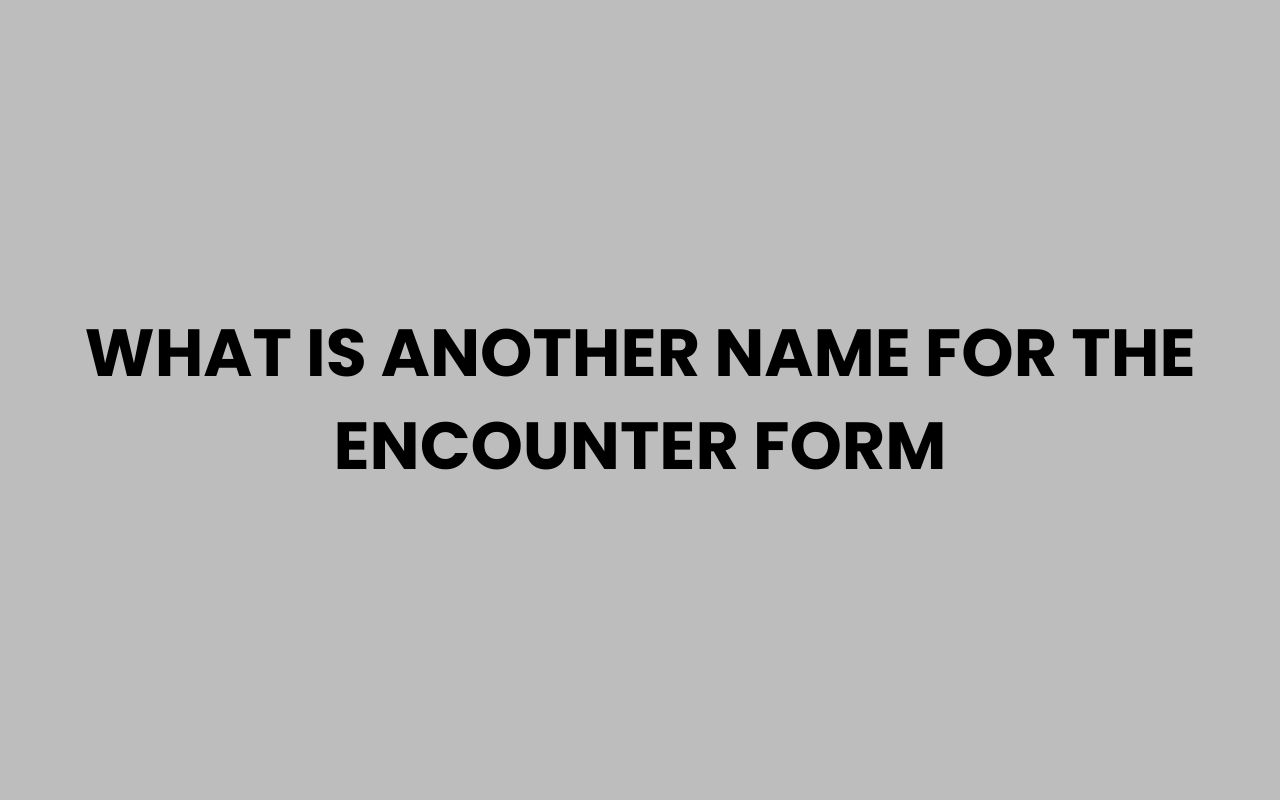 what is another name for the encounter form