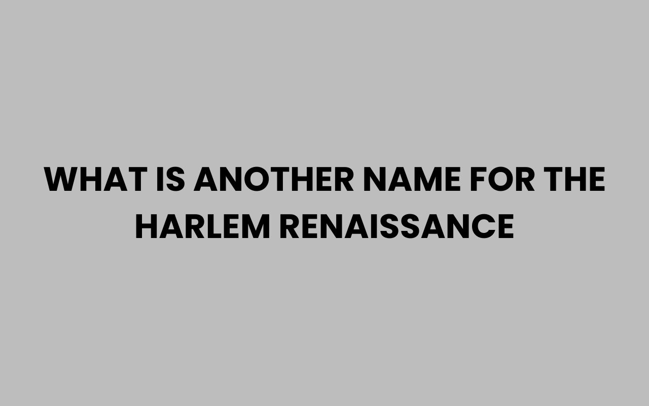 what is another name for the harlem renaissance