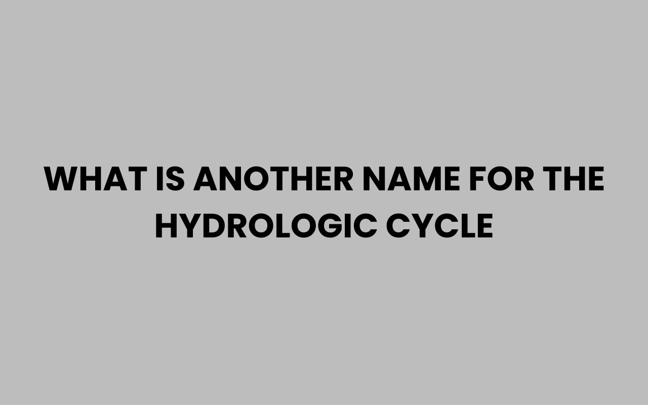 what is another name for the hydrologic cycle