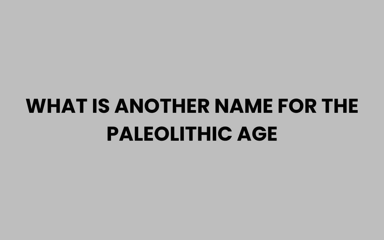 what is another name for the paleolithic age