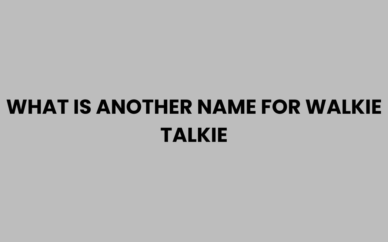 what is another name for walkie talkie