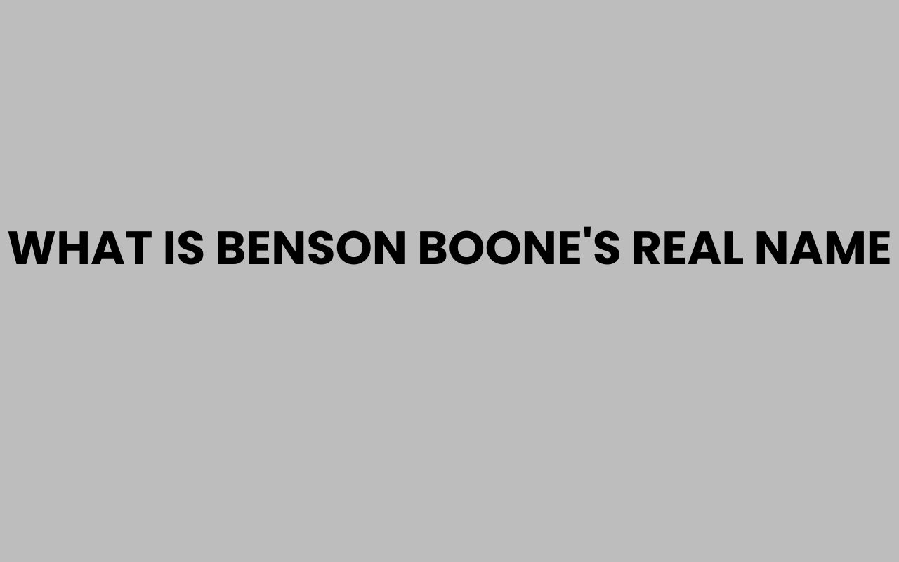 what is benson boones real name