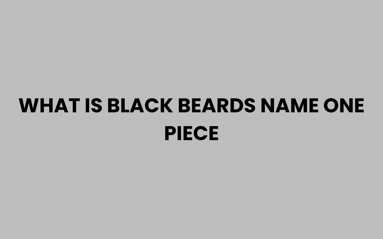 what is black beards name one piece