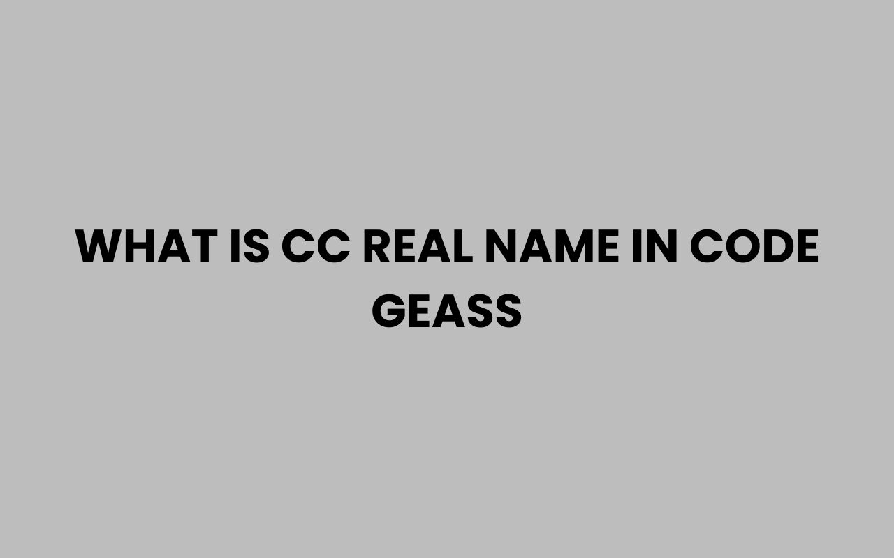 what is cc real name in code geass