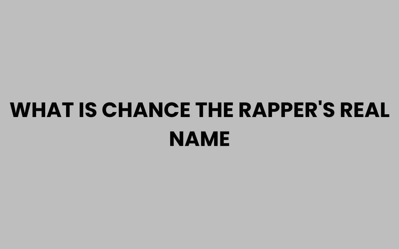 what is chance the rappers real name